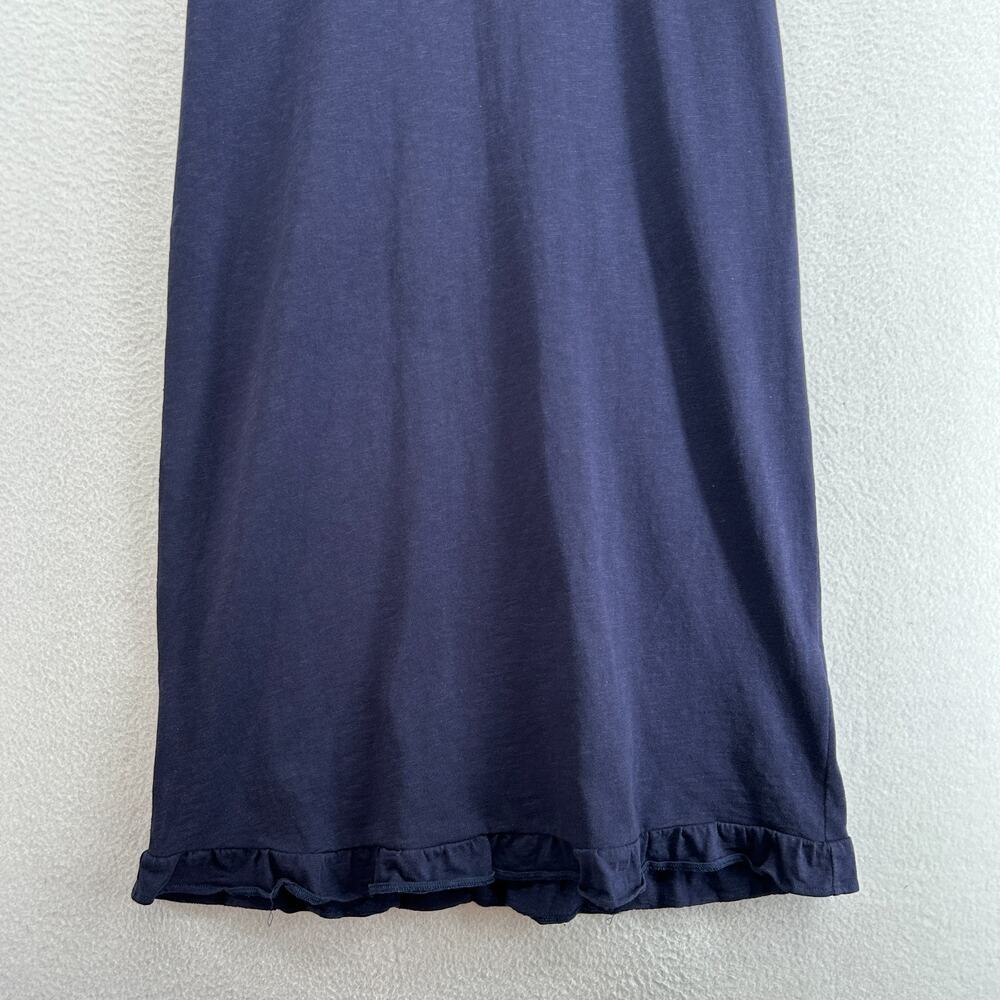BODEN Dress 8R Emily Slub Jersey T-Shirt Shift Ruffle Short Sleeve Cotton Blue - Picture 6 of 14